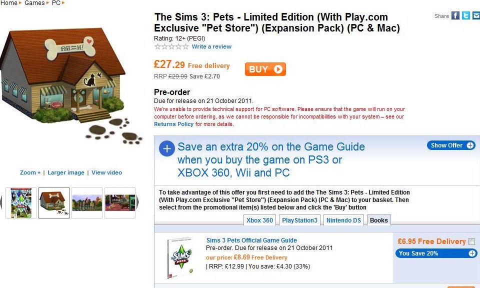 kant Soms soms Fabel Play UK - Pre-Order Sims 3 Pets "Limited Edition" (PC) | SimsVIP