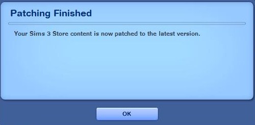 Sims 3 Store Patch Problem