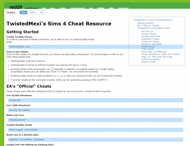 TwistedMexi's Sims 4 Cheats & Mods