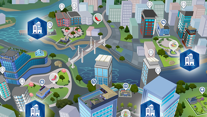 The Sims City Living Simfan S San Myshuno Interactive Map Simsvip