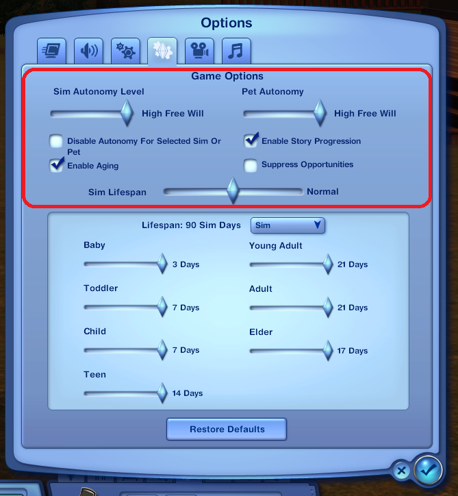 Продолжительность жизни в симс. Симс 3 настройки. Симс 3 меню. Где настройки в симс 3. Симс 3 управление питомцами.