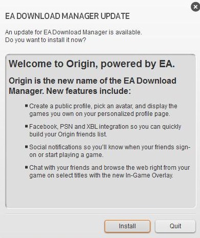 Origin: Powered by EA