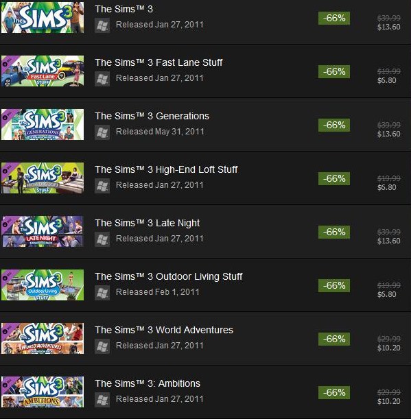 sims 3 steam