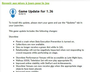 Sims 3 Game Update 1.36 (Preview?)