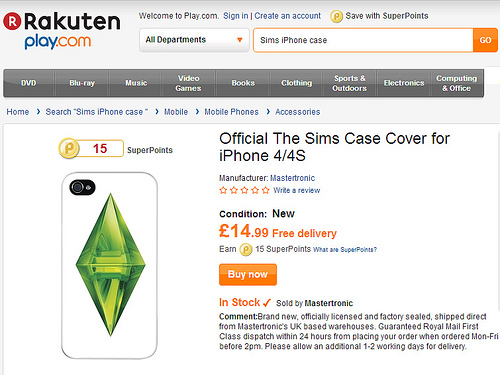 Play UK: Official The Sims Case Cover for iPhone 4/4S