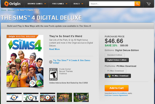 The Sims 4: Free Digital Deluxe Upgrade with Purchase of Sims 4