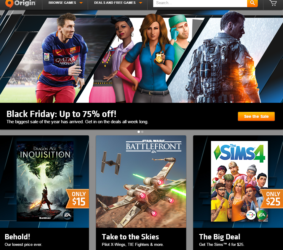 Origin Black Friday Sale Save Up To 75 on Select Titles SimsVIP