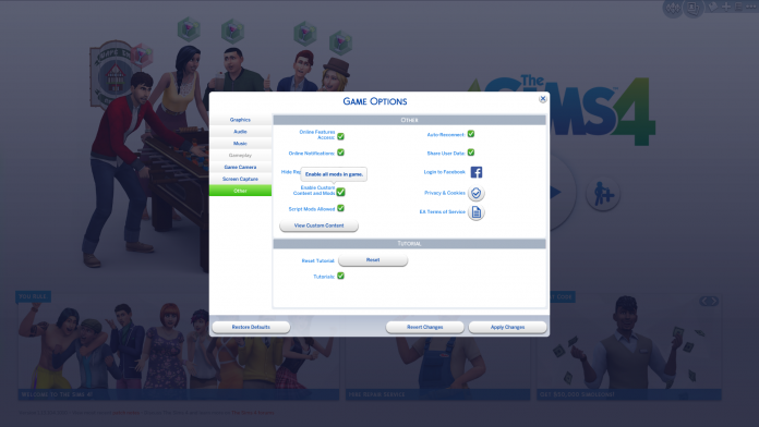 sims 4 mods disabled your game has just been updated