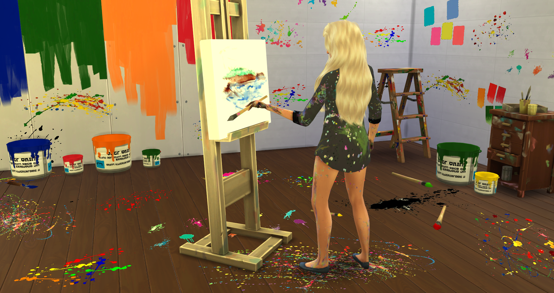 Cc free images, download Sims 4 Paint Splatter Cc,My Sims 4 Blog Paint Spla...