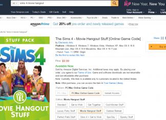  The Sims 4 - Movie Hangout Stuff - Origin PC [Online Game Code]  : Video Games