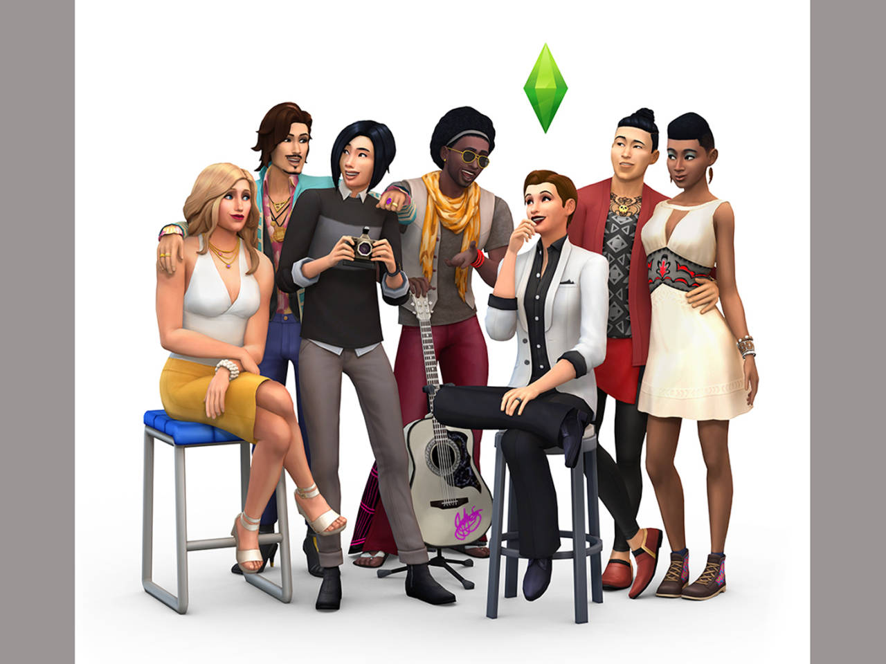 This image released by Electronic Arts shows the new diverse characters that will be available on "The Sims 4" the latest edition of "The Sims" video game. (Electronic Arts via AP)