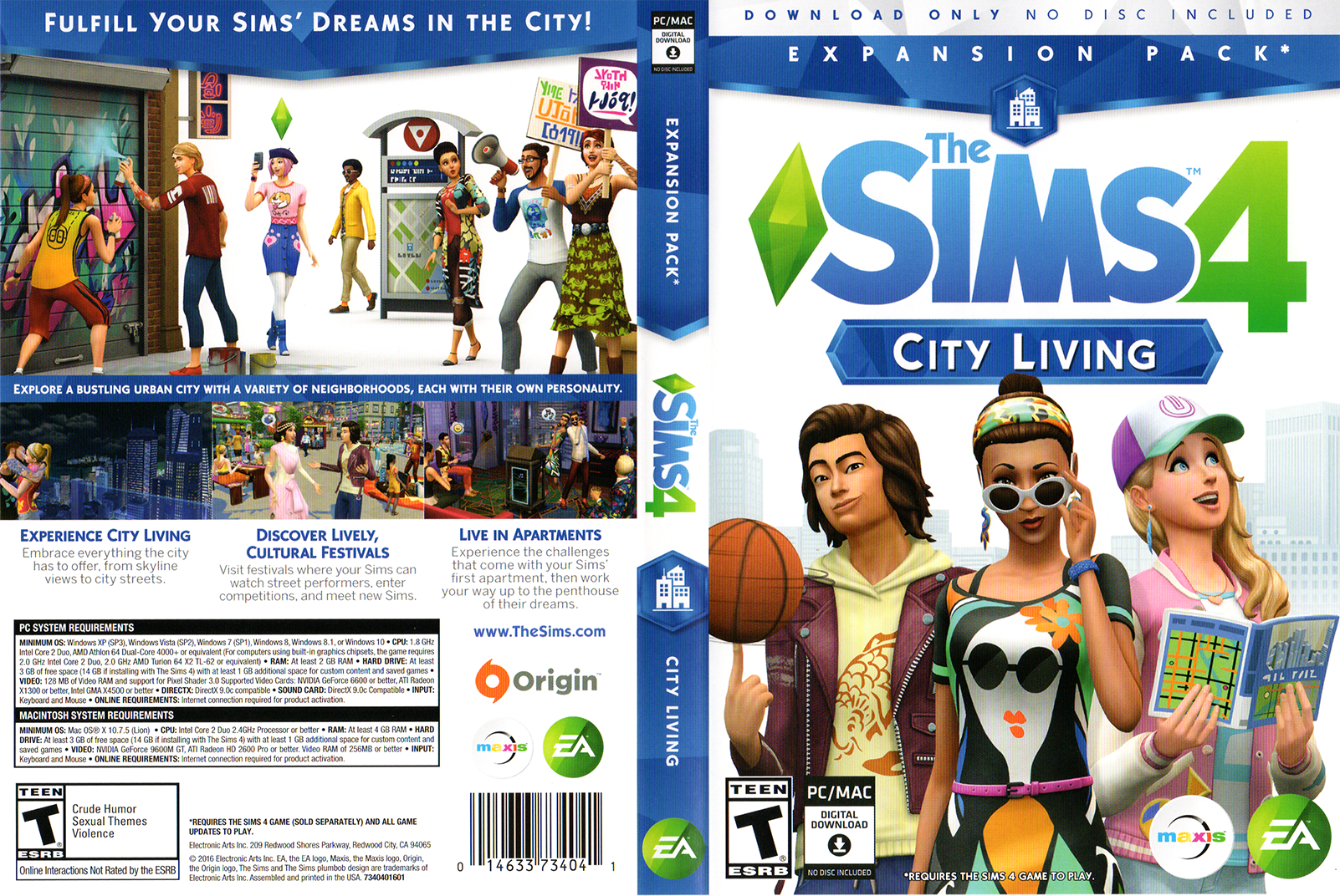 sims 4 city living origin