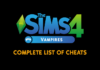 The Sims 4 Vampires: Cheat Sheet Master List by TwistedMexi