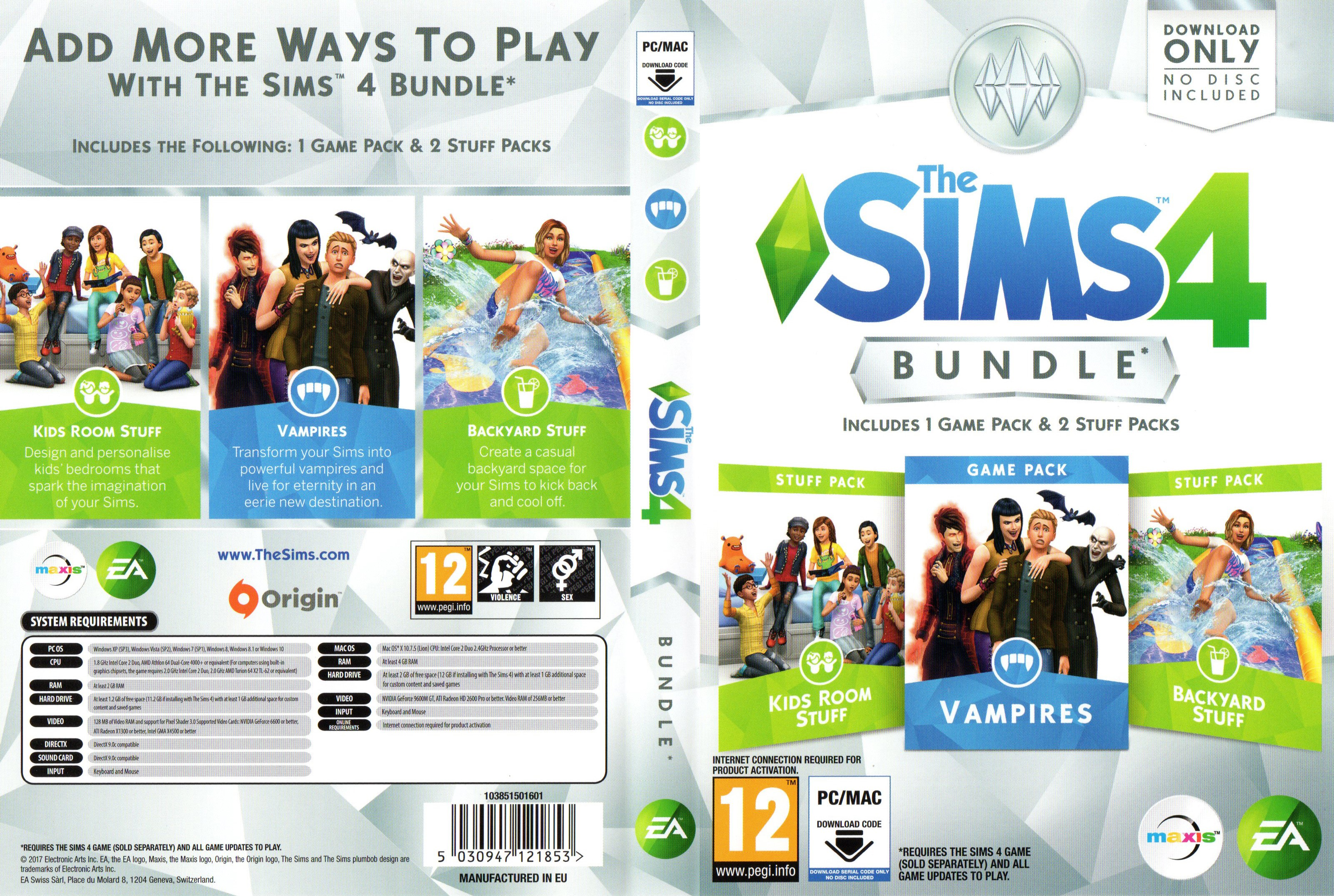 Origin Games - Sims 4 Bundle (As shown)