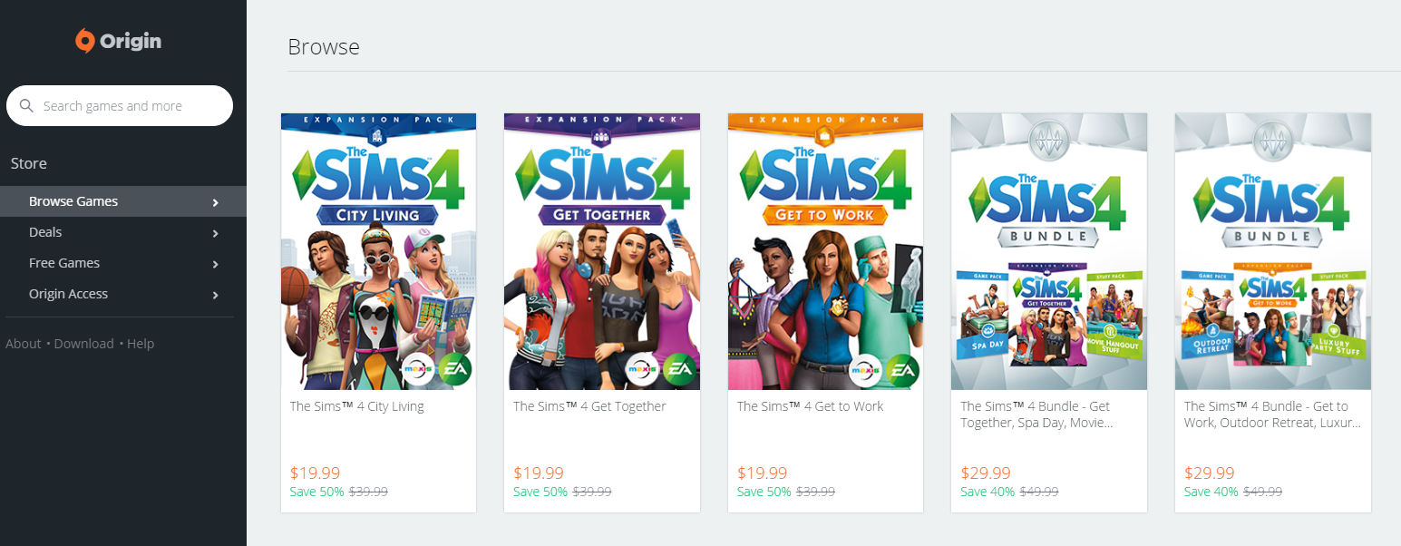 Origin Sale: Save up to 50% on Expansions and Bundles | SimsVIP