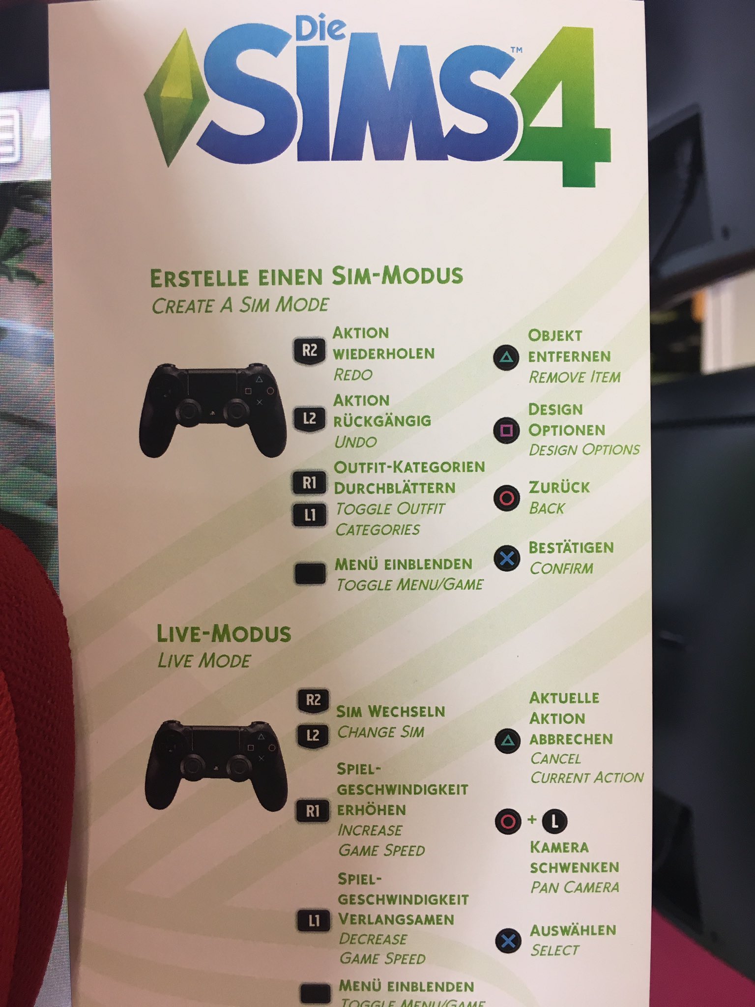 the sims 4 mac controls