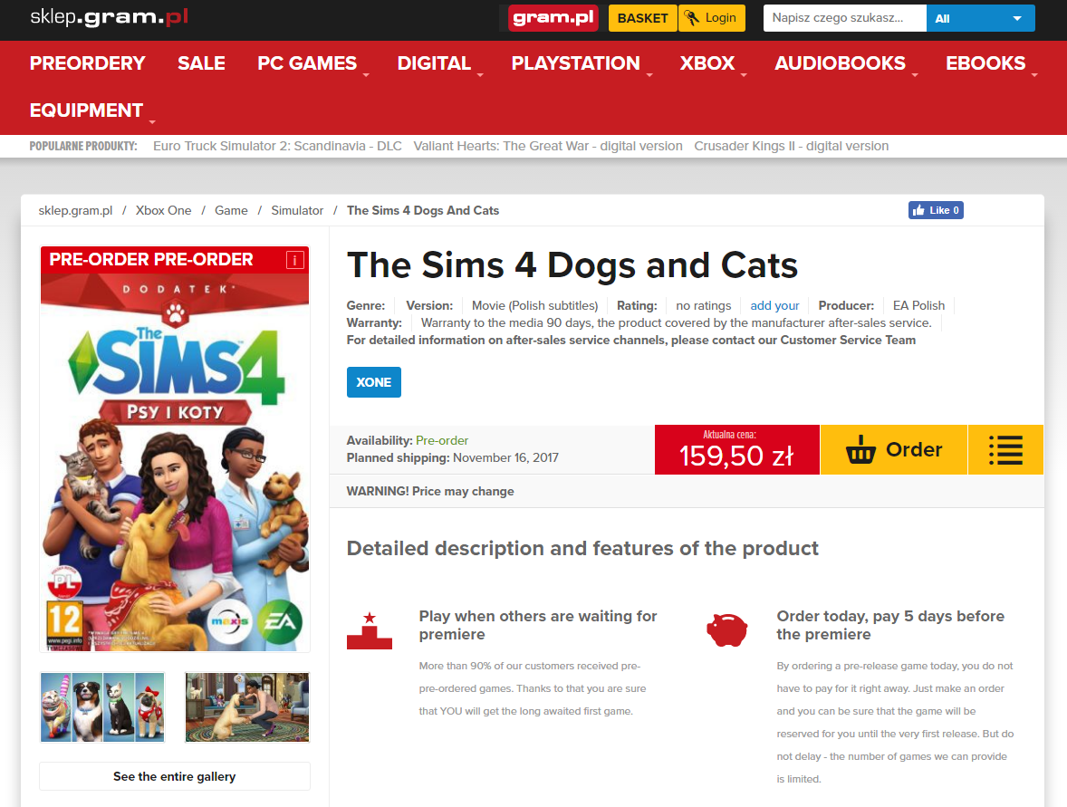 what happens when you pre-order the sims 4 cats and dogs