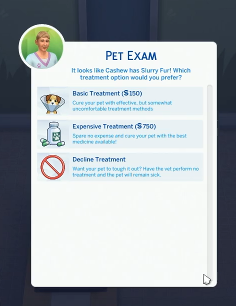 Sims 4 vet store treatment