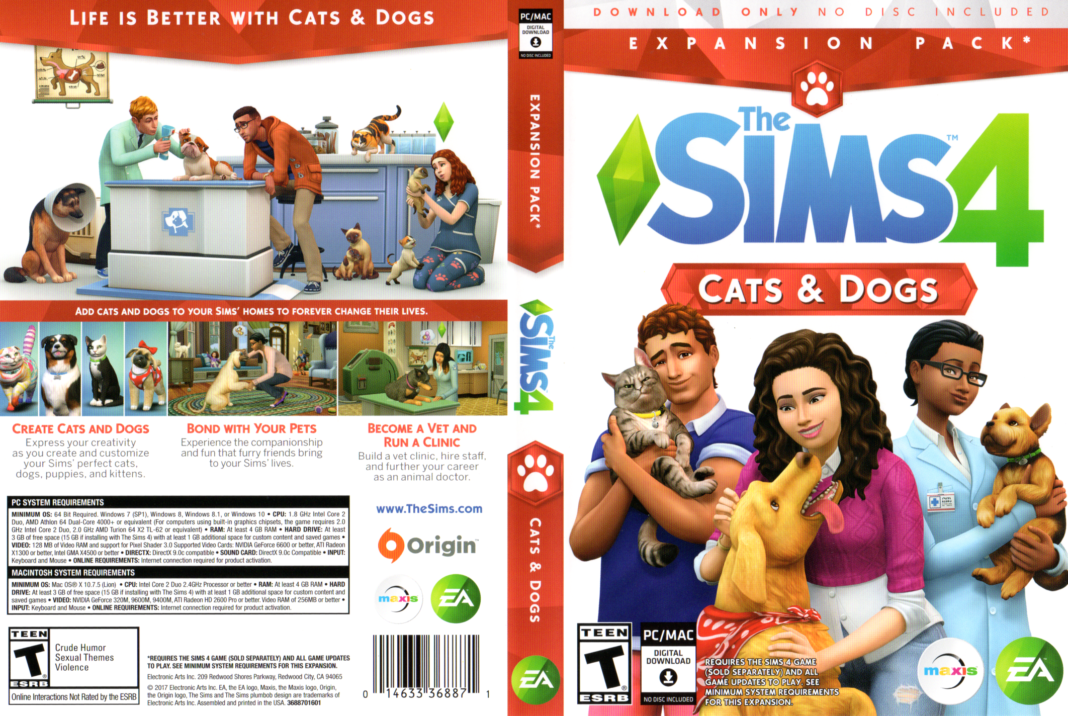 free sims 4 cats and dogs key