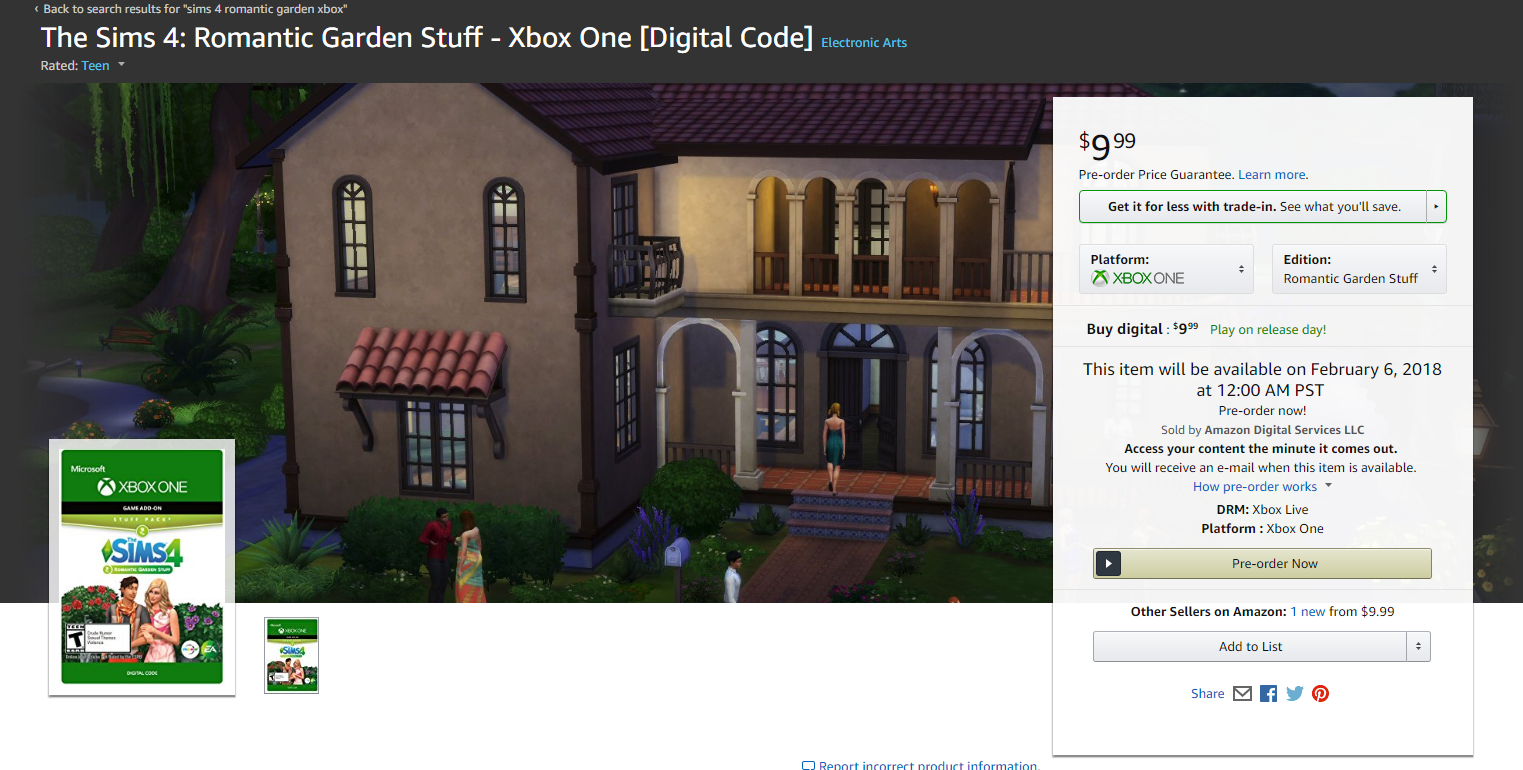 The sims 4 xbox deals one amazon