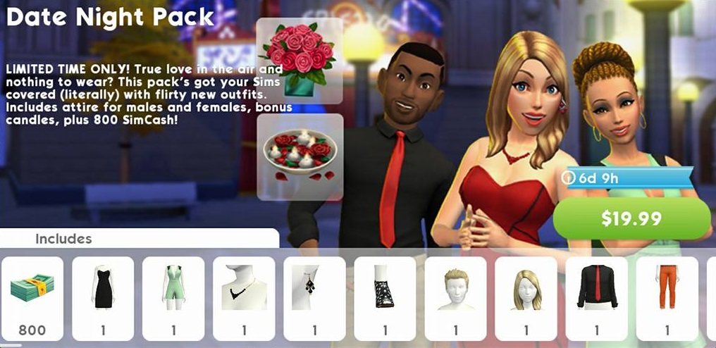 The Sims Mobile: New Limited Time Date Night Pack Now Available