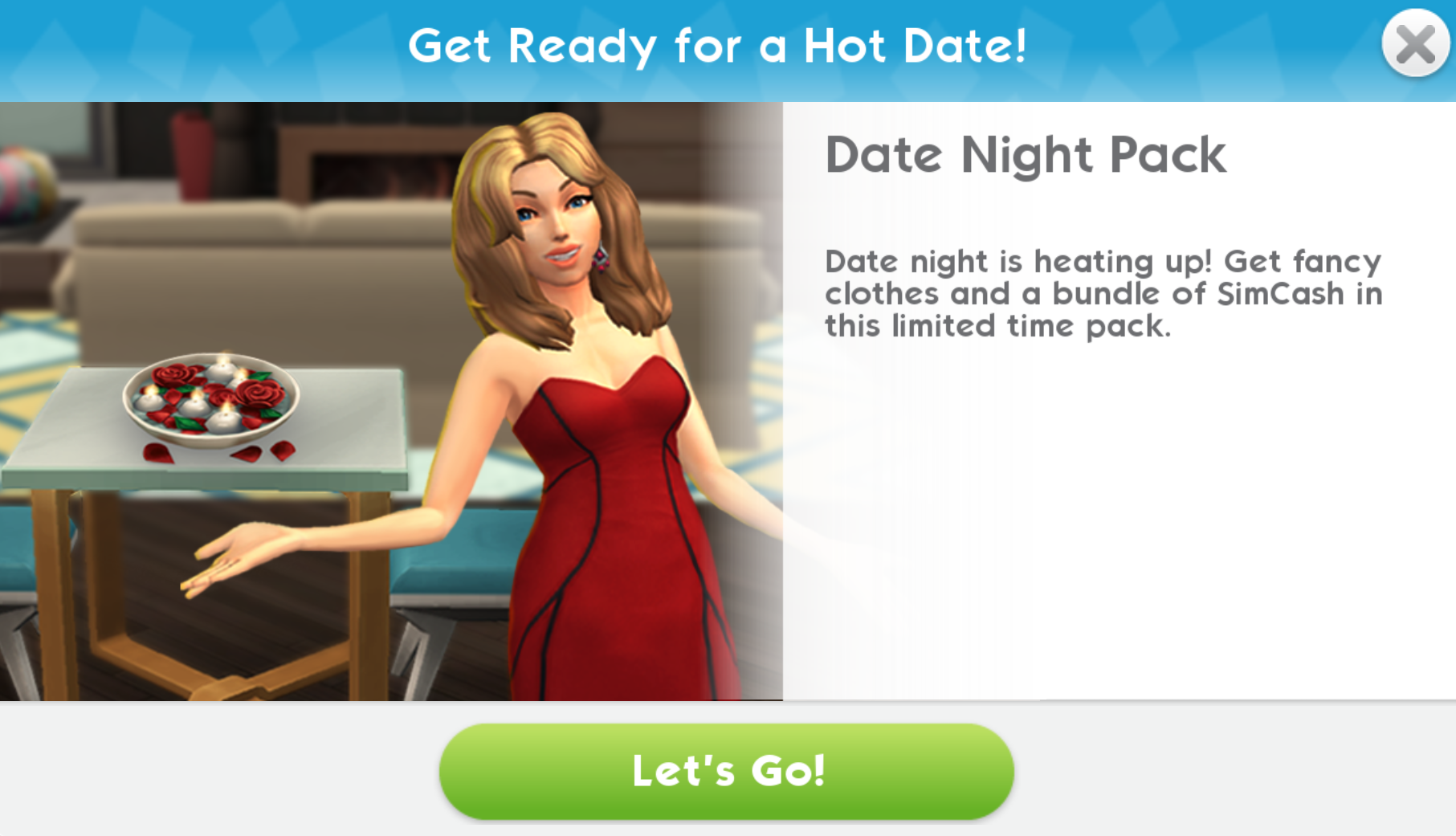 The Sims Mobile: New Limited Time Date Night Pack Now Available