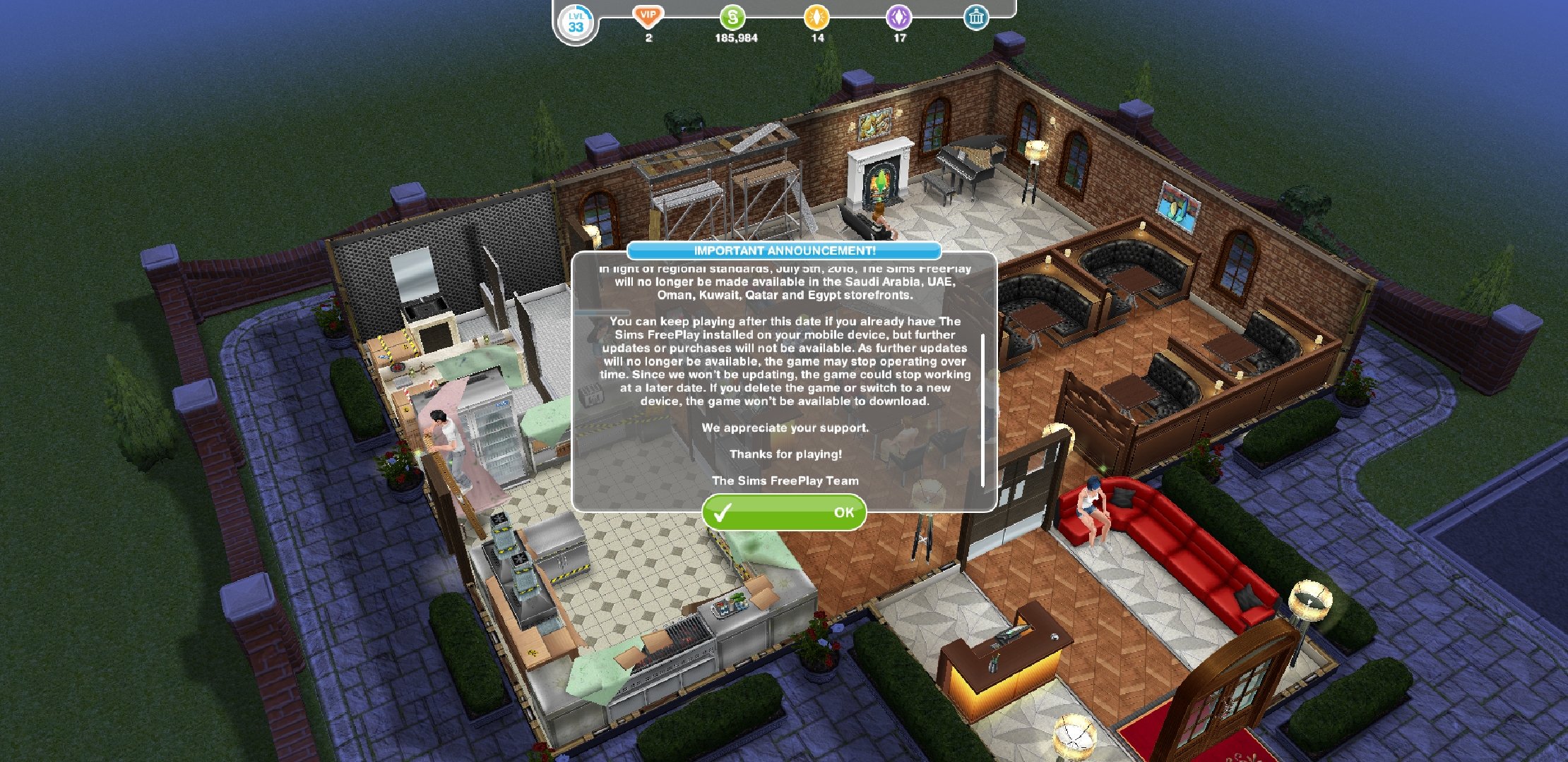 Sims Free Play Update