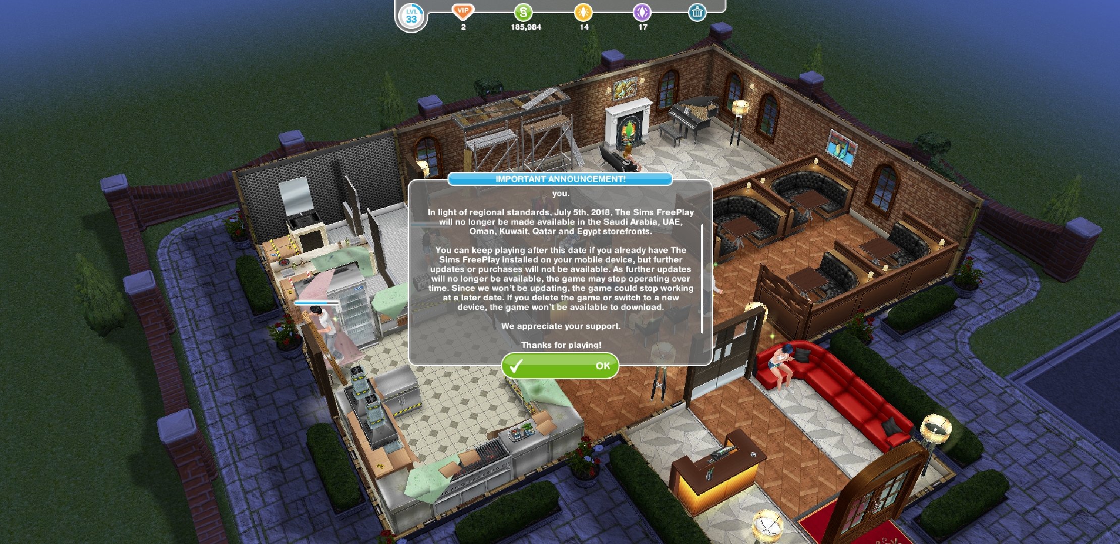 playing sims freeplay online