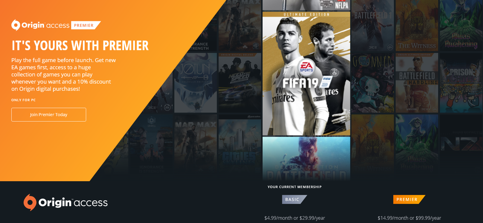 EA announces Origin Access, $4.99 monthly subscription for PC