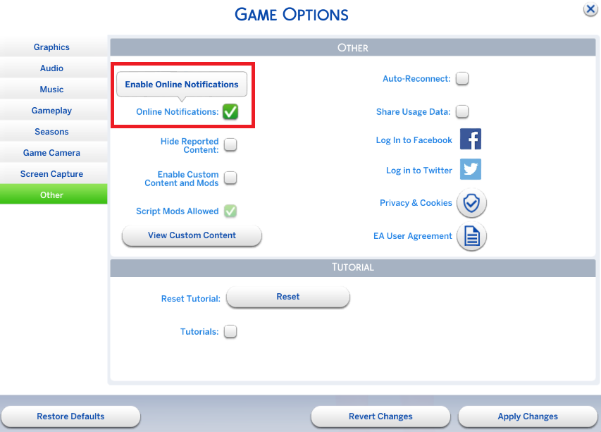 The Sims 4: How to Turn Gallery Notifications On/Off