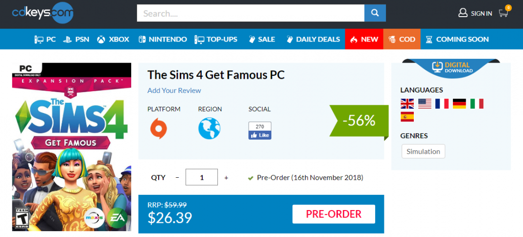sims 4 get famous expansion pack free