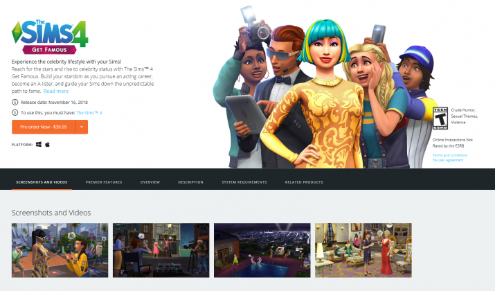 sims 4 get famous expansion pack free