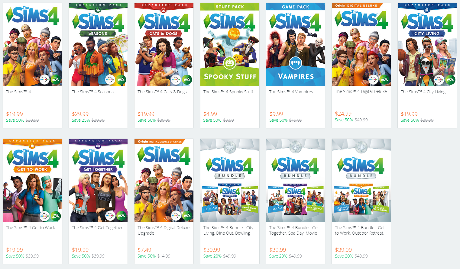 The Sims 4 Expansoes Origin