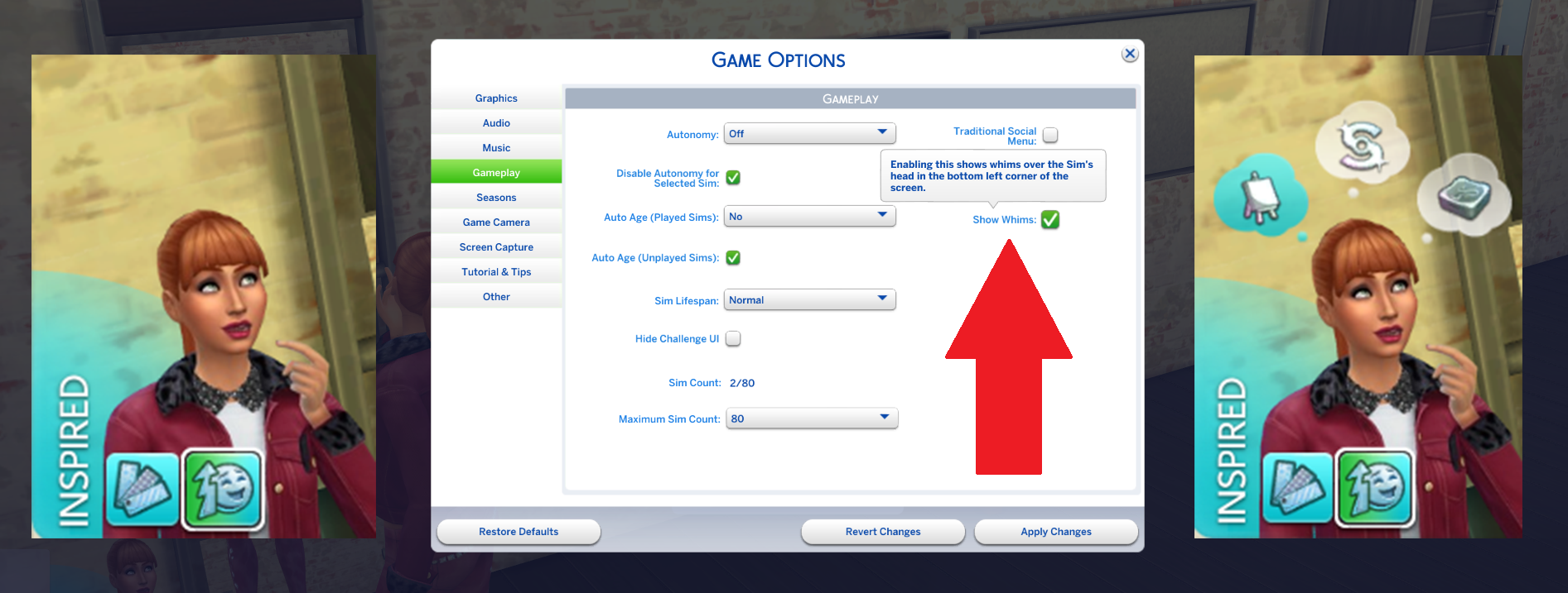 sims 4 wicked whims settings