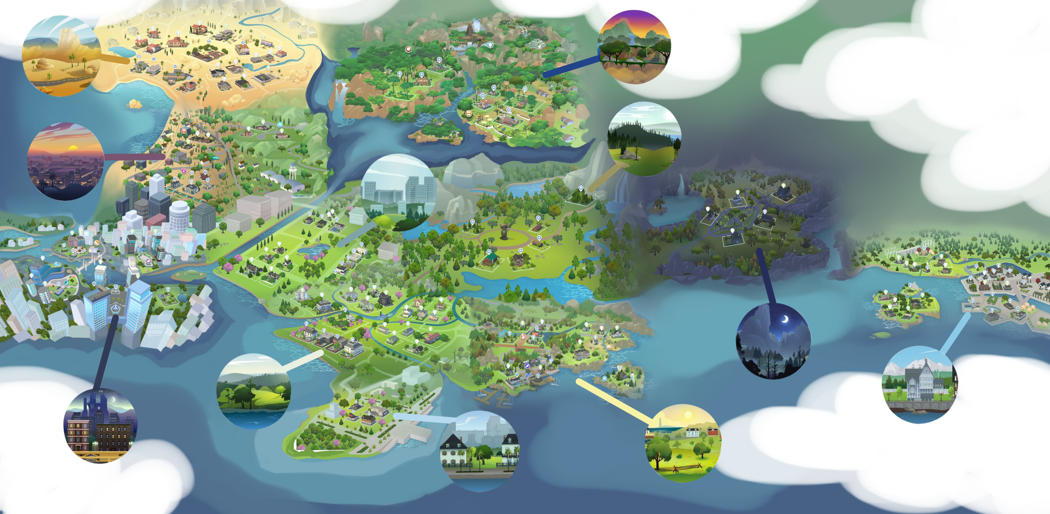 Tried to do a map of the worlds of the sims 4 : r/Sims4