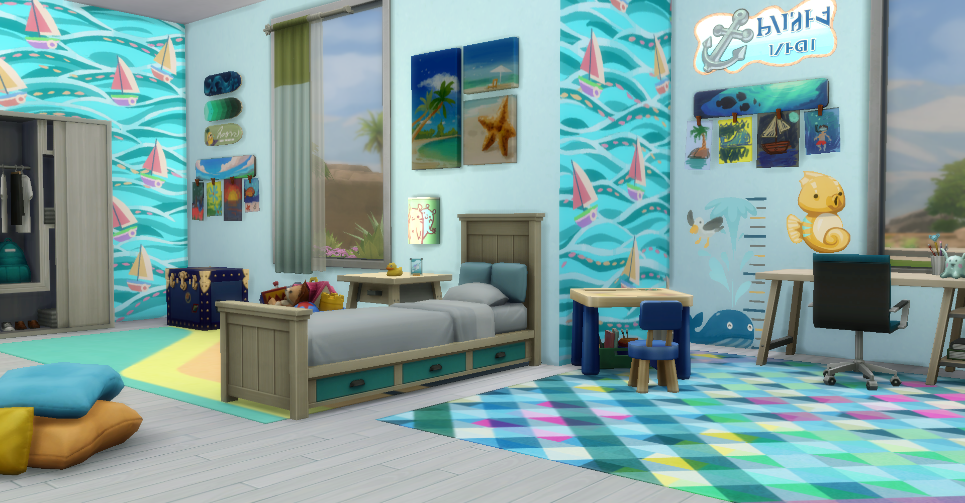 what do you get with the sims 4 kids room stuff