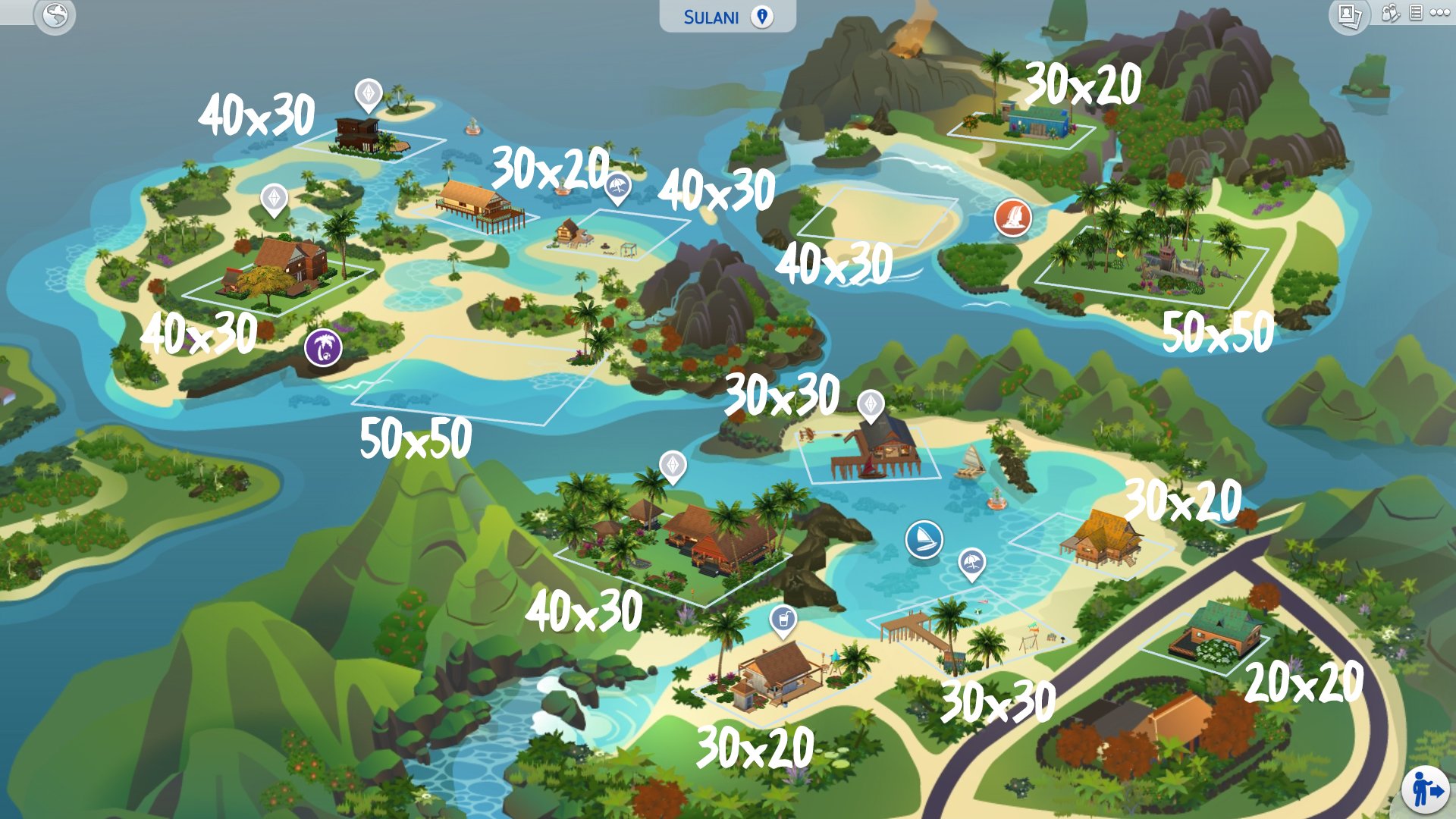 The Sims 4 Island Living: World Map, Icon, and Lot Sizes | SimsVIP