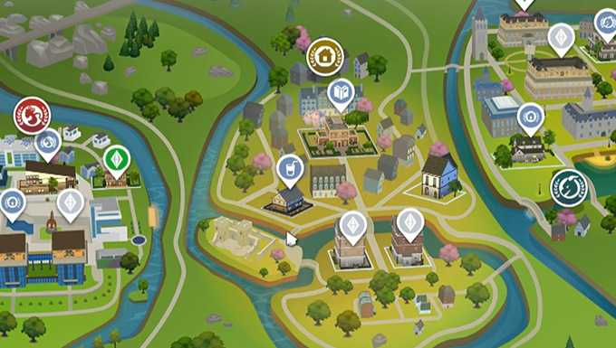 Sims 4 Discover University Map