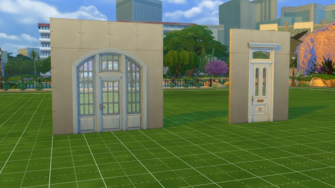 the sims 3 cc single two tile glass door