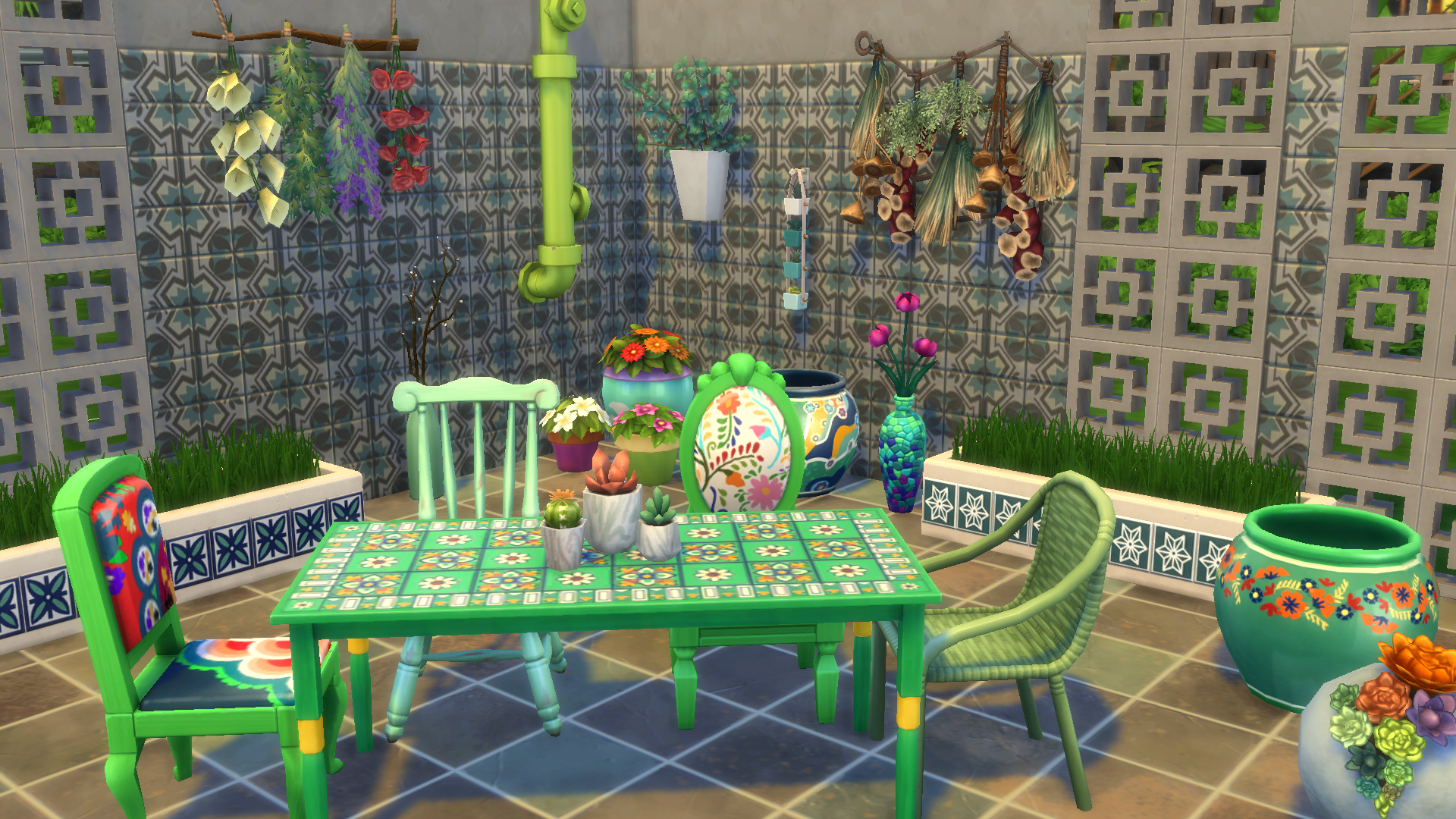 The Sims FreePlay on X: We're rerunning our free Hispanic Heritage Month pack! The pack includes a vibrant painted dining set with colorful table & chairs, plus decorative painted pottery vases from