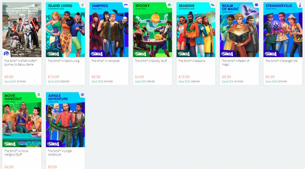 Origin Sale Save Up To 50 on Select Sims 4 Titles SimsVIP