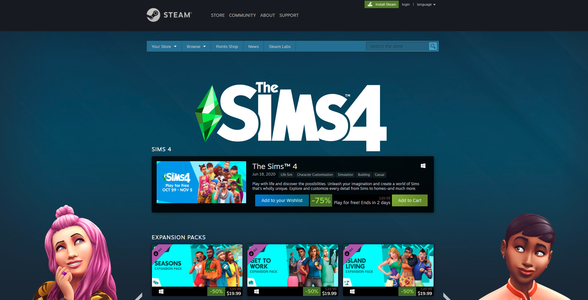 sims 4 free online all dlc