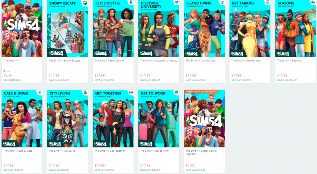 sims 4 packs sale origin